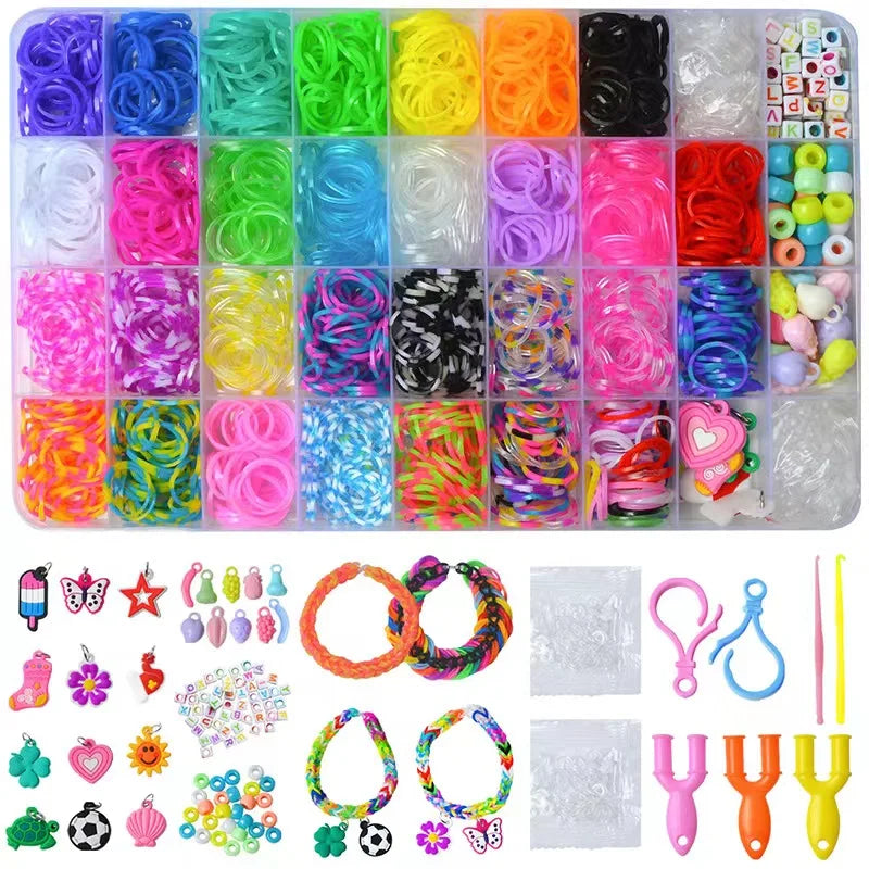 Colorful Rubber Band Bracelet Ring Kit for Kids