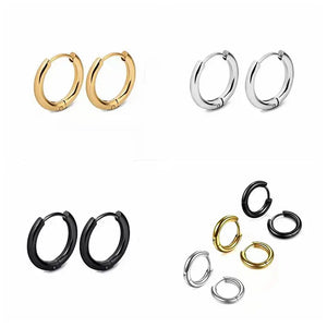 Classic Silver Hoop Circle Earrings Set of 36 or 48 Pairs Diameter 8-14mm