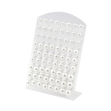 36 Pairs of Bead Round Pearls Earrings Stud with Stainless Steel Stick