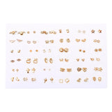 36 Pairs Mixed Style Women Anti Allergic Stud Earrings Set Plastic Small Earring