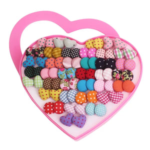 36 Pairs Women Star Flower Pink Stud Earrings Set Heart Girls Kids Jewelry