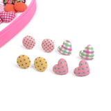 36 Pairs Women Star Flower Pink Stud Earrings Set Heart Girls Kids Jewelry