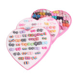 36 Pairs Women Star Flower Pink Stud Earrings Set Heart Girls Kids Jewelry