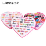 36 Pairs Women Star Flower Pink Stud Earrings Set Heart Girls Kids Jewelry