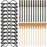 36 Pcs Wizard Wands Pencils and Glasses Set, Magic Theme Party Supplies