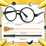 36 Pcs Wizard Wands Pencils and Glasses Set, Magic Theme Party Supplies