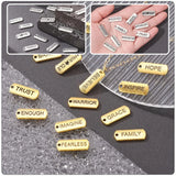 36 Pcs Inspirational Word Pendant Charm Rectangle Jewelry Making Bracelet Charms