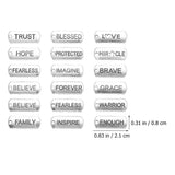 36 Pcs Inspirational Word Pendant Charm Rectangle Jewelry Making Bracelet Charms