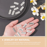 36 Pcs Inspirational Word Pendant Charm Rectangle Jewelry Making Bracelet Charms