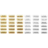 36 Pcs Inspirational Word Pendant Charm Rectangle Jewelry Making Bracelet Charms