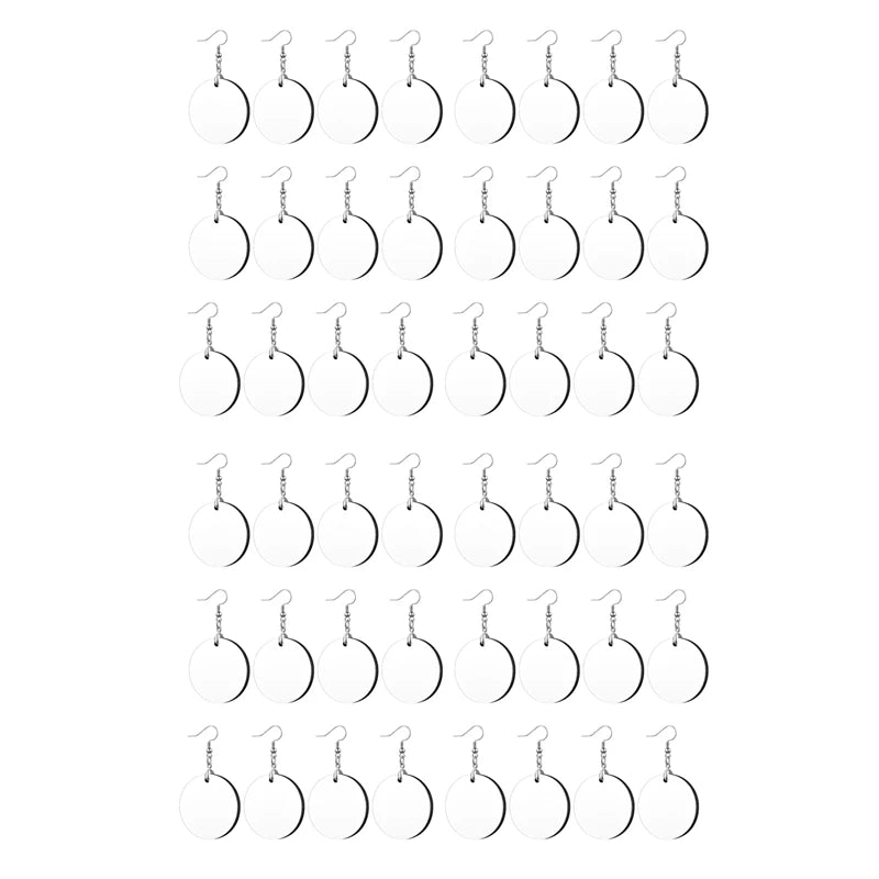 36 Pcs Round Sublimation Blank Earrings with Hooks