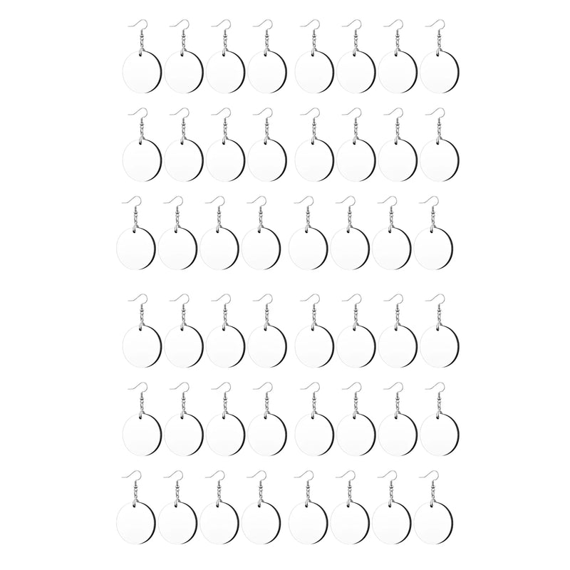 36 Pcs Round Sublimation Earrings Bulk Heat Transfer Unfinished Wood Earrings