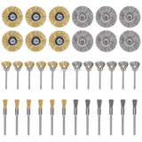 36 Pcs Brass Coated Wire Brushes Set for Drill Paint Stripper Rust Remover