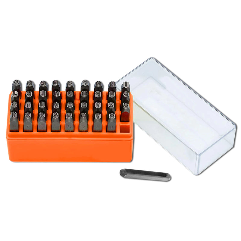 36-Piece Punch Tool Set with 6mm Stamp Set for Metal Plastic Wood