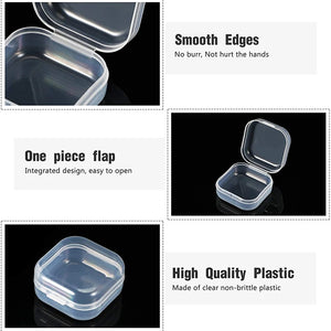 36pcs Clear Plastic Containers Rectangle Beads Jewelry Storage Box