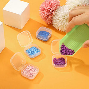 36pcs Clear Plastic Containers Rectangle Beads Jewelry Storage Box