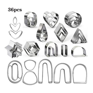 36 Pcs Stainless Steel Clay Mold Earring Mould Tool Set