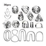 36 Pcs Stainless Steel Clay Mold Earring Mould Tool Set