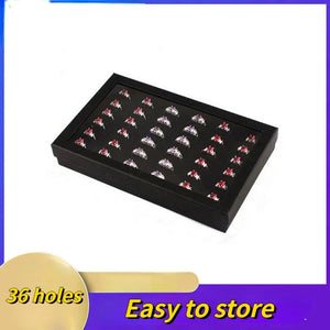 36 Slot Velvet Sponge Jewelry Storage Box with Cover