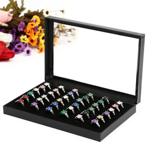 Ring Display Box Earrings Pendant Organizer Jewelry Storage