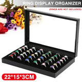 Ring Display Box Earrings Pendant Organizer Jewelry Storage