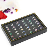 36 Slots Ring Display Box with Transparent Window for Jewelry Storage