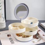 360&deg; Rotating Jewelry Organizer with Mirror 4 Layers