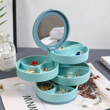 360&deg; Rotating Jewelry Organizer with Mirror 4 Layers