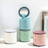 360&deg; Rotating Jewelry Organizer with Mirror 4 Layers