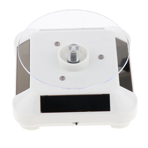 Solar Powered Turntable Rotating Display Stand with LED Light