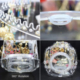 360 Rotating Clear Earring Holder 4 Tiers Organizer Stand Rack