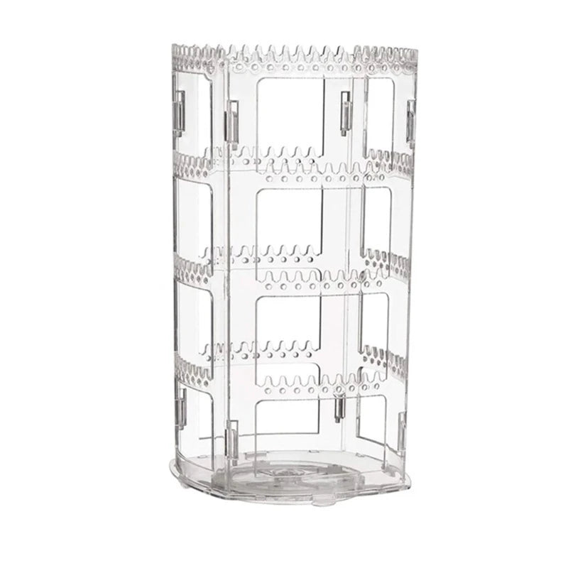360 Rotating Clear Earring Holder 4 Tiers Organizer Stand Rack