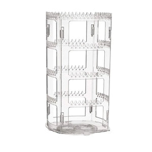 360 Rotating Clear Earring Holder Jewelry Organizer Stand Rack Display
