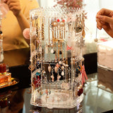360 Rotating Clear Earring Holder 4 Tiers Organizer Stand Rack