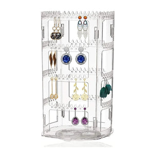 360 Rotating Earring Holder Jewelry Organizer Stand Rack