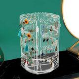 360 Rotating Earring Holder Stand Clear Organizer