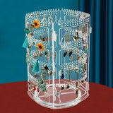 360 Rotating Earring Holder Stand Clear Organizer