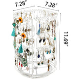 360 Rotating Earring Holder Stand Clear Organizer