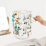 360 Rotating Earring Holder Stand Clear Organizer