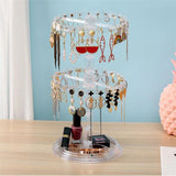 360 Rotating Jewelry Display Stand Earrings Rack Necklace Bracelet Storage