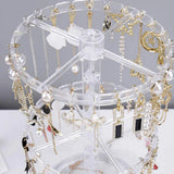 360 Rotating Jewelry Display Stand Earrings Rack Necklace Bracelet Storage