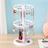 360 Rotating Jewelry Display Stand Earrings Rack Necklace Bracelet Storage