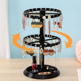 360 Rotating Jewelry Display Stand Earrings Rack Necklace Bracelet Storage