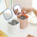 Rotating Plastic Jewelry Desktop Storage Box Multi-layer with Lid and Mirror