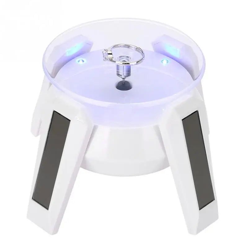 Solar Powered Jewelry Display Stand Turntable with LED Light