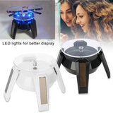 Solar Powered Jewelry Display Stand Turntable with LED Light