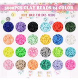 3600Pcs 6mm Clay Beads Jewelry Making Set Flat Round Polymer Heishi DIY Bracelet