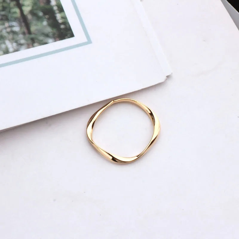 6PCS 24K Plated Irregular Round Rings for Earring Making