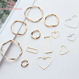 6PCS 24K Plated Irregular Round Rings for Earring Making