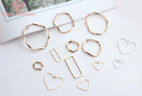 6PCS 24K Plated Irregular Round Rings for Earring Making